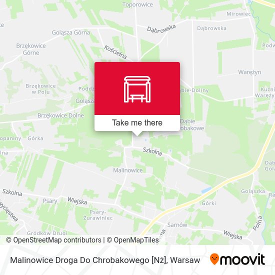 Malinowice Droga Do Chrobakowego [Nż] map