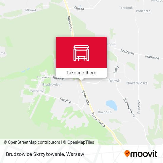 Brudzowice Skrzyżowanie map