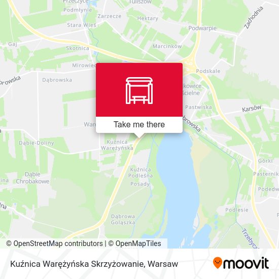 Kuźnica Warężyńska Skrzyżowanie map