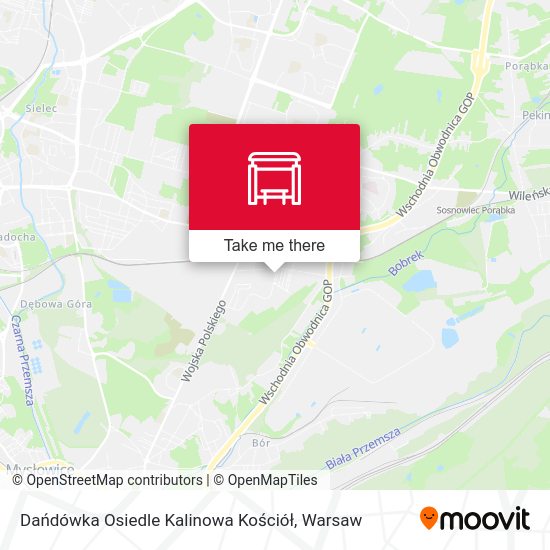 Карта Dańdówka Osiedle Kalinowa Kościół