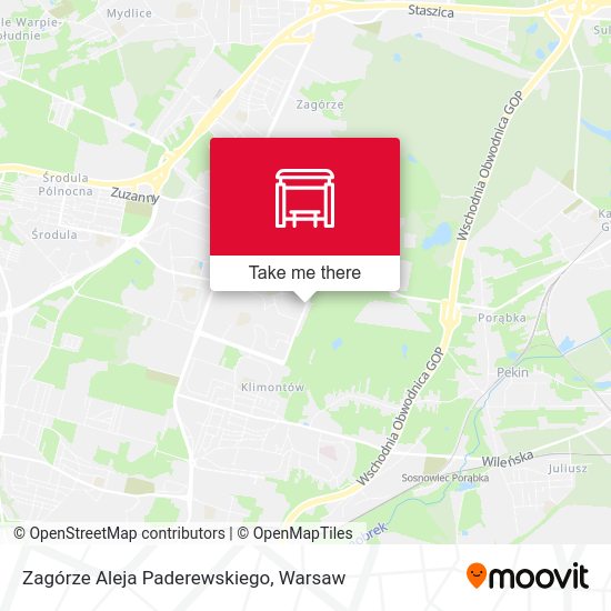 Zagórze Aleja Paderewskiego map