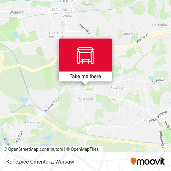 Карта Kończyce Cmentarz