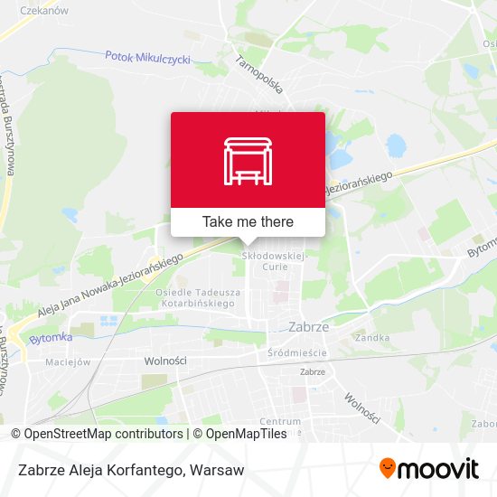 Zabrze Aleja Korfantego map