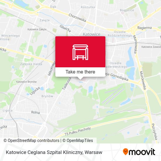 Katowice Ceglana Szpital Kliniczny map