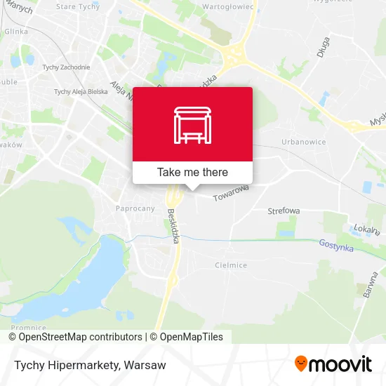 Карта Tychy Hipermarkety