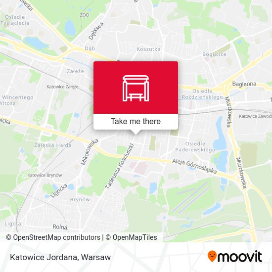 Katowice Jordana map