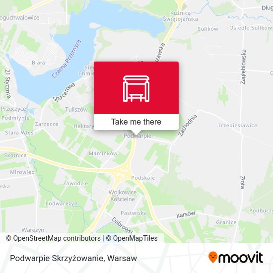 Podwarpie Skrzyżowanie map