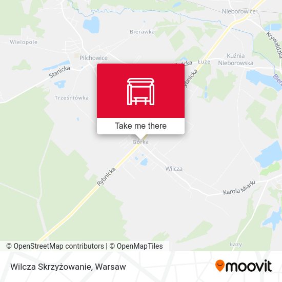 Wilcza Skrzyżowanie map