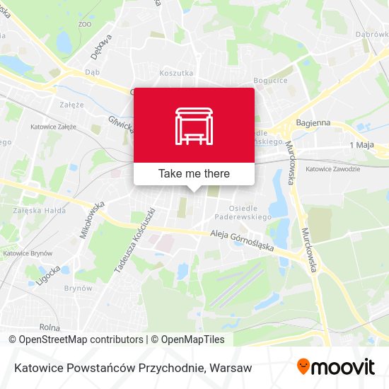 Карта Katowice Powstańców Przychodnie