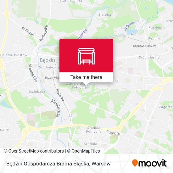 Będzin Gospodarcza Brama Śląska map