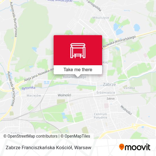 Zabrze Franciszkańska Kościół map