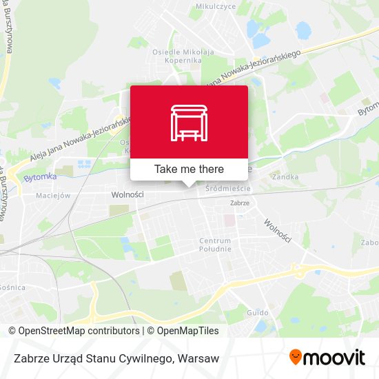 Zabrze Urząd Stanu Cywilnego map