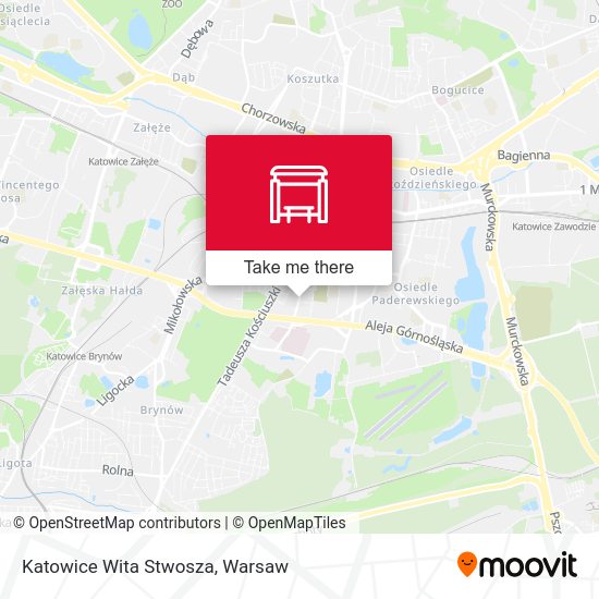 Katowice Wita Stwosza map