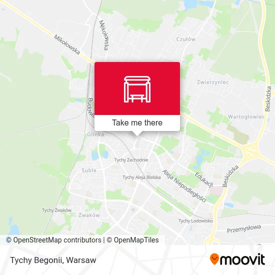 Карта Tychy Begonii