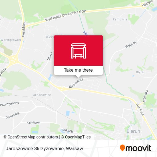 Jaroszowice Skrzyżowanie map