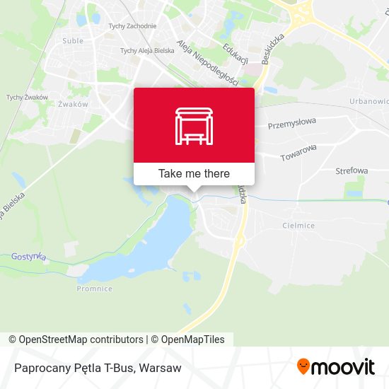 Карта Paprocany Pętla T-Bus