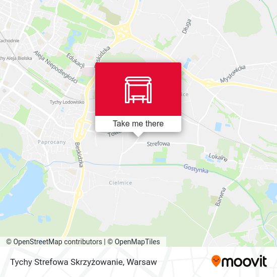 Tychy Strefowa Skrzyżowanie map