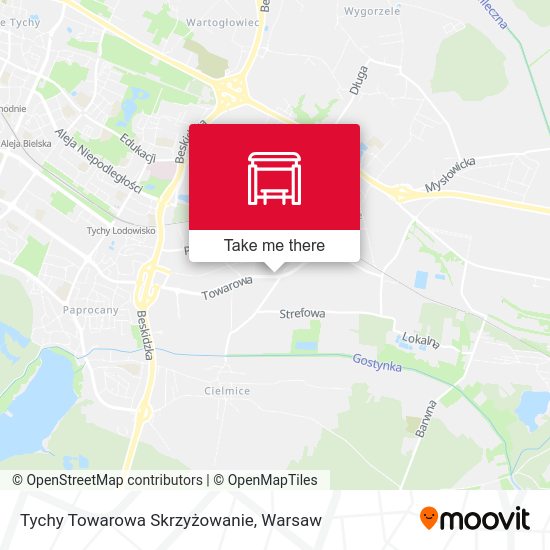 Tychy Towarowa Skrzyżowanie map