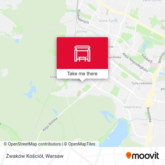 Żwaków Kościół map