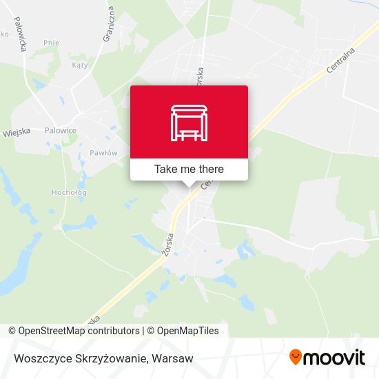 Woszczyce Skrzyżowanie map