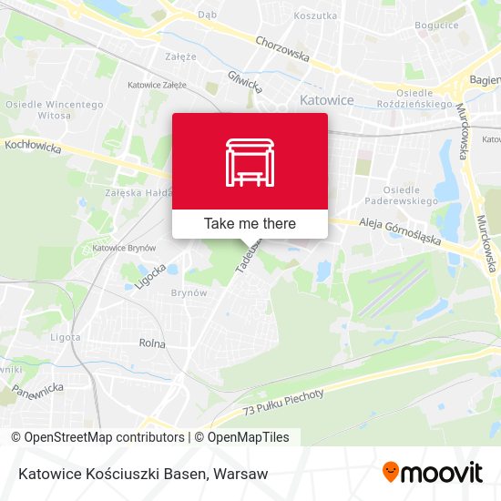 Katowice Kościuszki Basen map