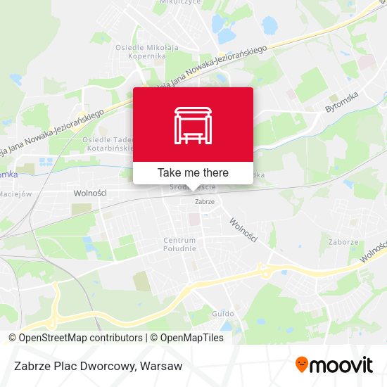 Zabrze Plac Dworcowy map