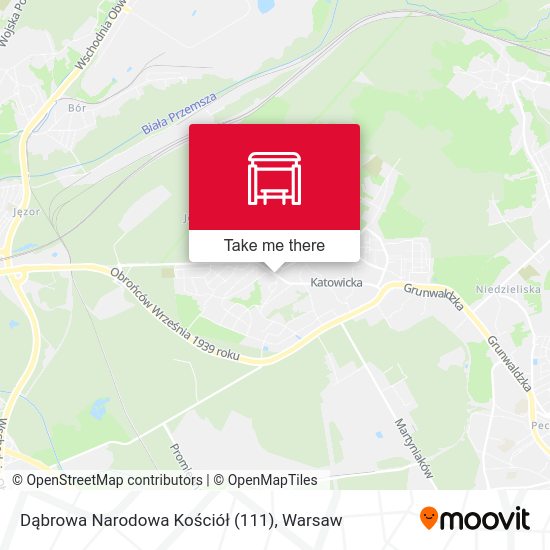 Карта Dąbrowa Narodowa Kościół (111)