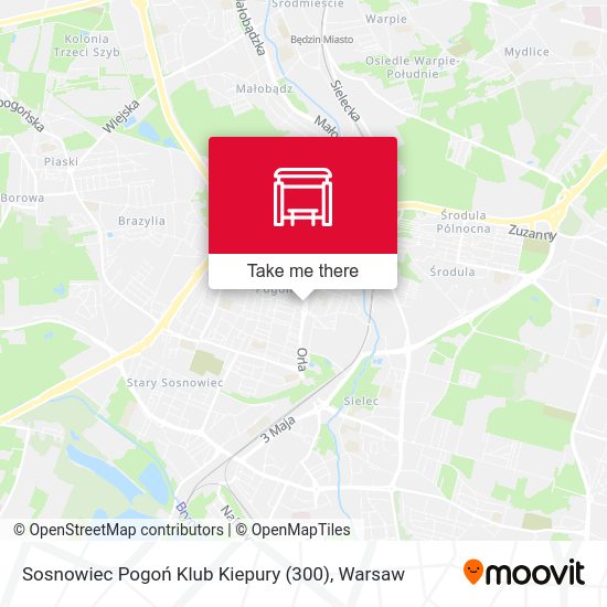 Sosnowiec Pogoń Klub Kiepury (300) map