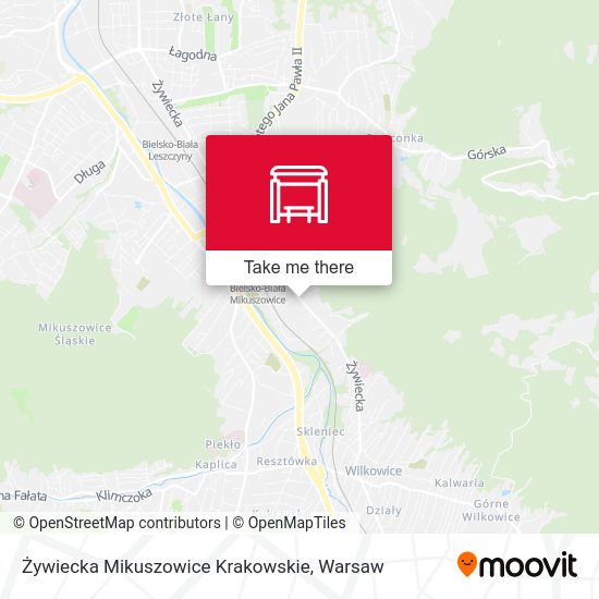 Żywiecka Mikuszowice Krakowskie map