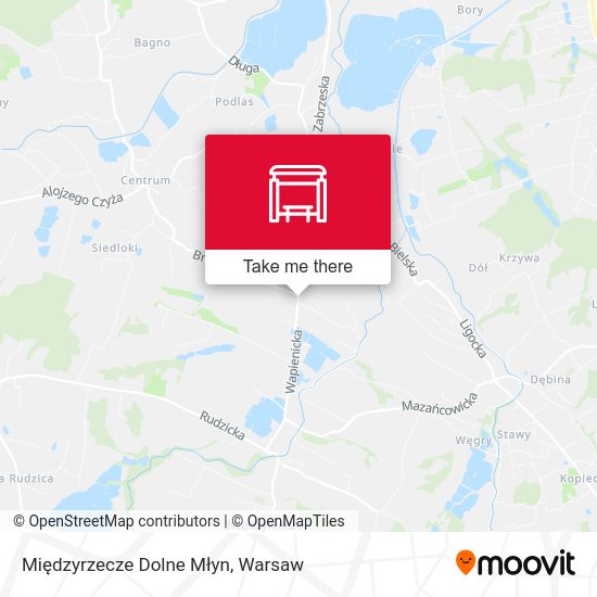 Międzyrzecze Dolne Młyn map