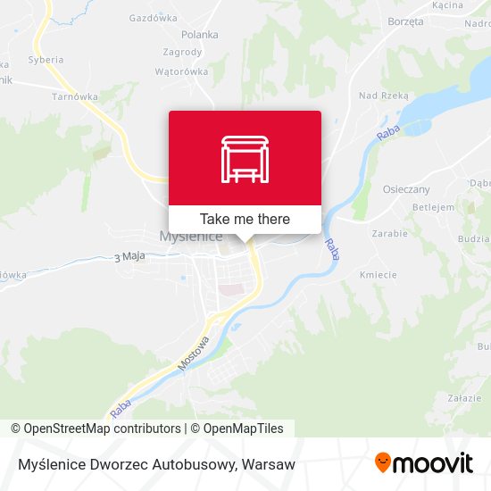 Myślenice Dworzec Autobusowy map