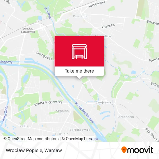 Wrocław Popiele map
