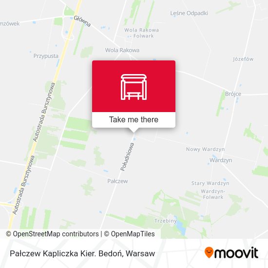 Pałczew Kapliczka Kier. Bedoń map