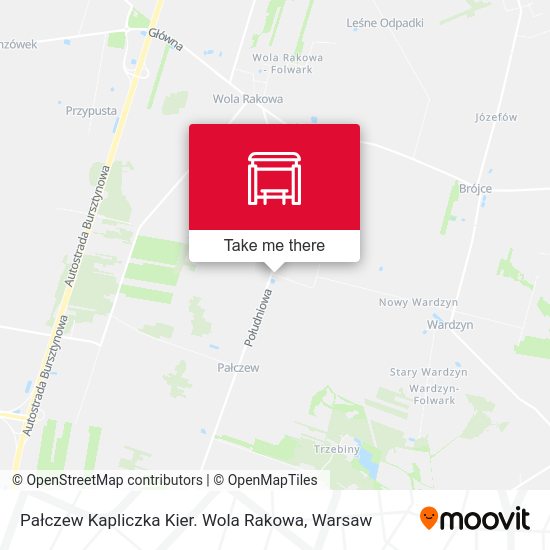 Pałczew Kapliczka Kier. Wola Rakowa map