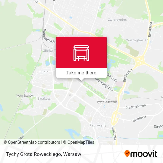 Карта Tychy Grota Roweckiego