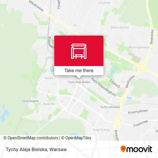 Карта Tychy Aleja Bielska