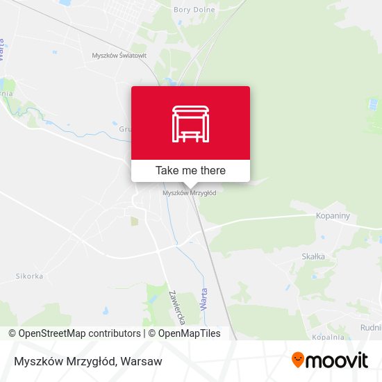 Myszków Mrzygłód map