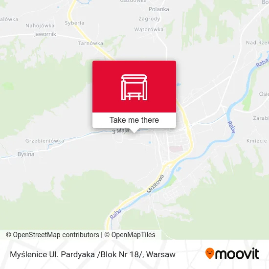Карта Myślenice Ul. Pardyaka /Blok Nr 18/