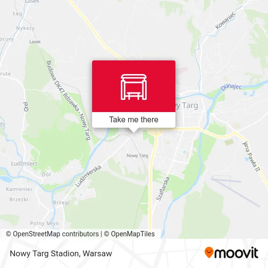 Карта Nowy Targ PKP Ul. Kolejowa