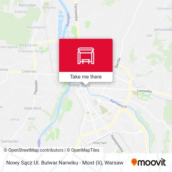 Nowy Sącz Ul. Bulwar Narwiku - Most (Ii) map