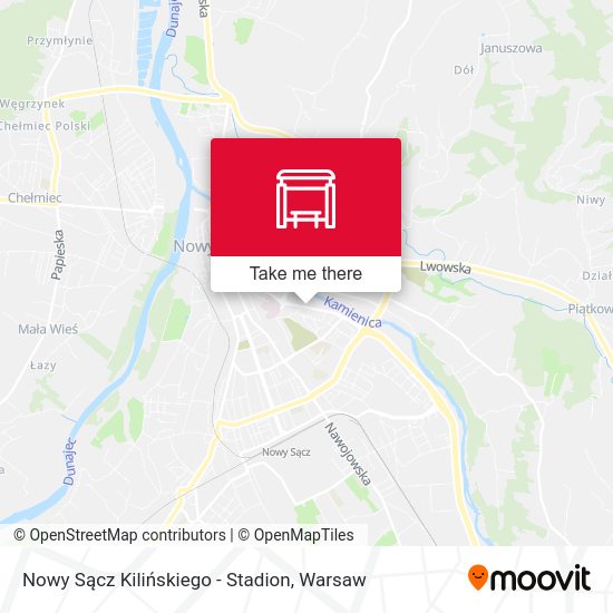 Nowy Sącz Kilińskiego - Stadion map