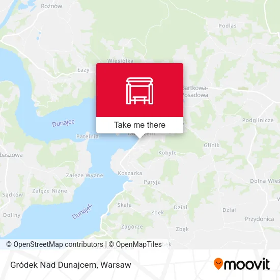 Карта Gródek Nad Dunajcem