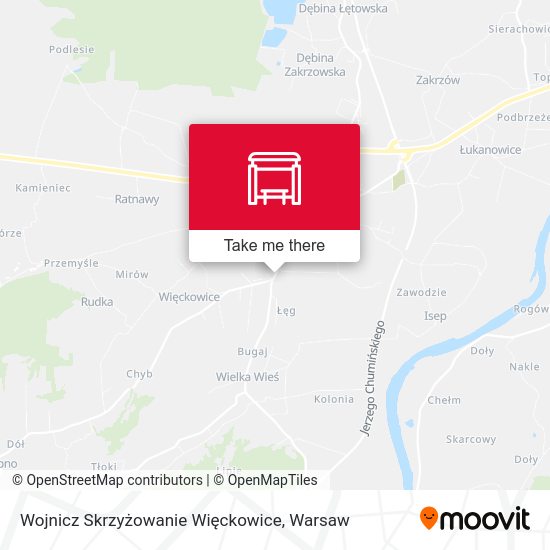 Wojnicz Skrzyżowanie Więckowice map