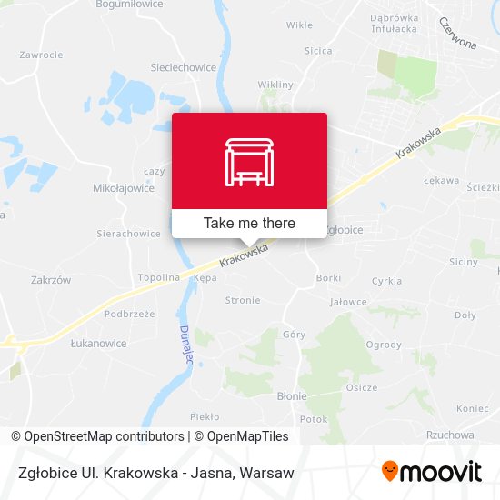 Zgłobice Ul. Krakowska - Jasna map