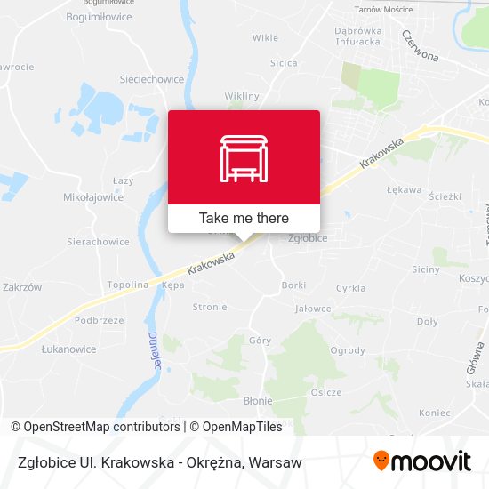 Zgłobice Ul. Krakowska - Okrężna map