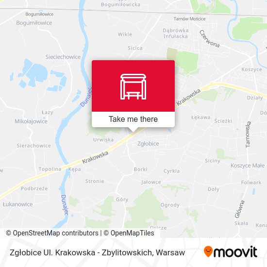 Zgłobice Ul. Krakowska - Zbylitowskich map