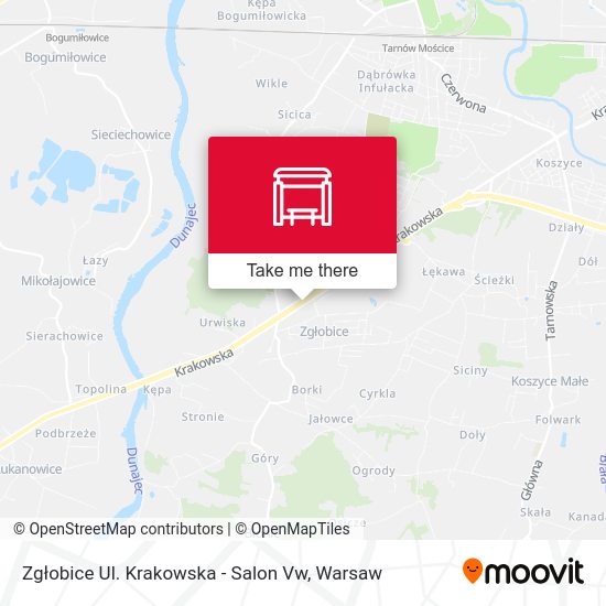 Zgłobice Ul. Krakowska - Salon Vw map