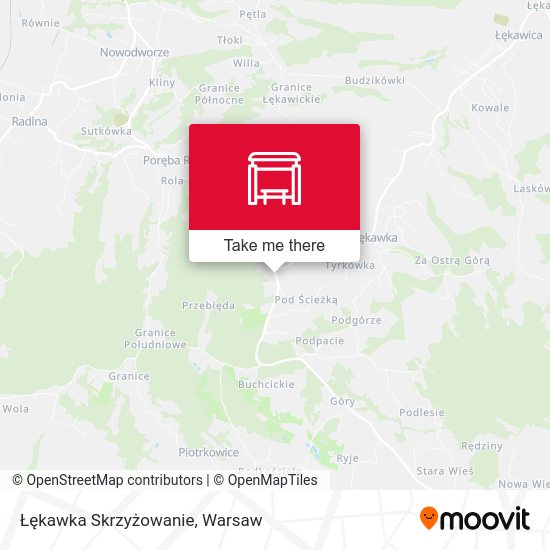 Łękawka Skrzyżowanie map