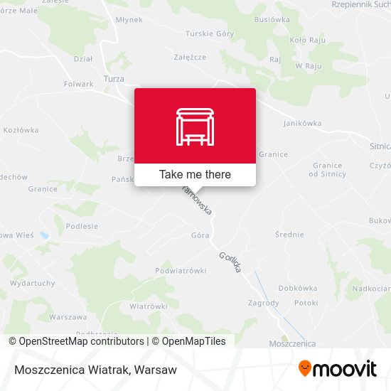 Moszczenica Wiatrak map