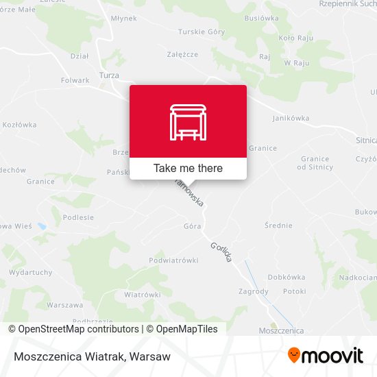 Moszczenica Wiatrak map